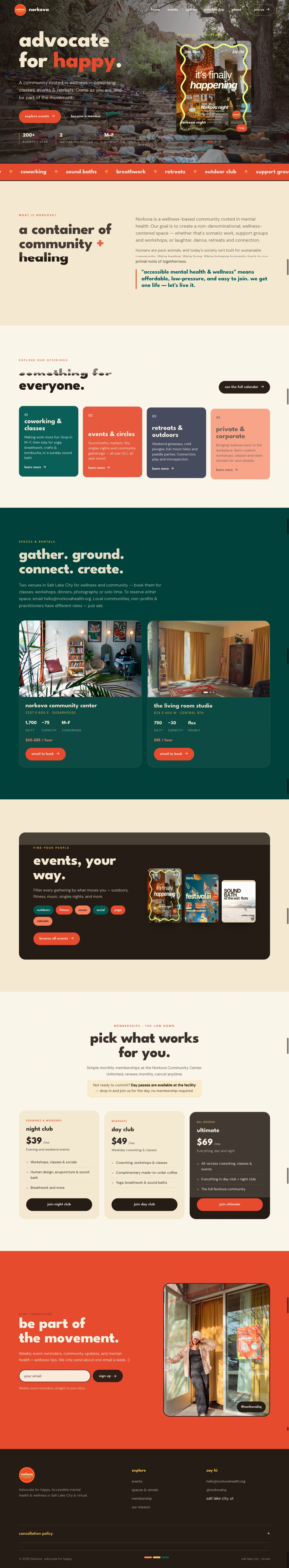 Norkova website scroll preview